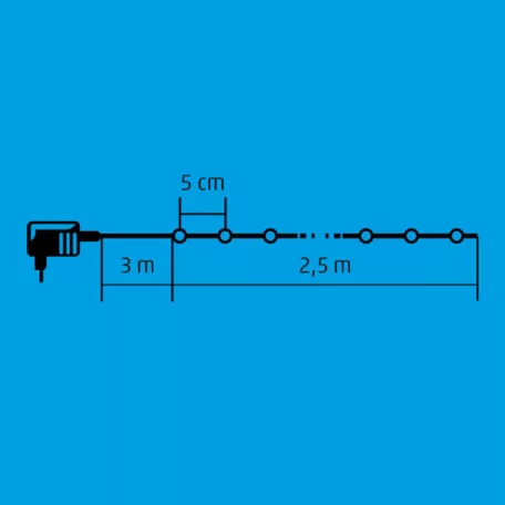 Home KLG 50 LED-es jégcsap fényfüzér, kül- és beltéri kivitel, 50 db hidegfehér LED, füzér hossza 2,5 m