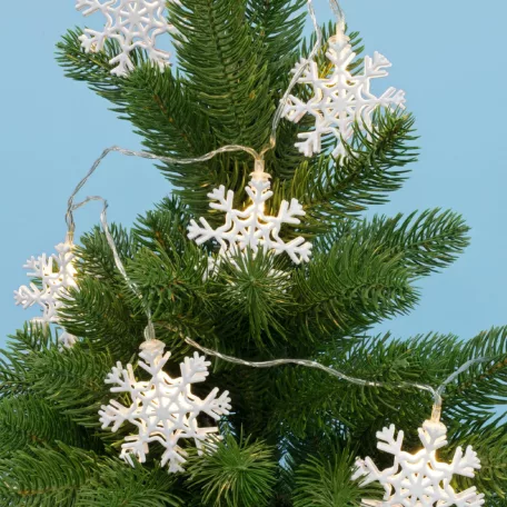 LED-es hókristály fényfüzér, fém