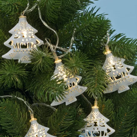 LED-es fenyő fényfüzér, fém