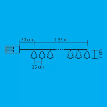 LED-es fenyő fényfüzér, fém