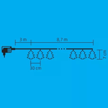 LED-es fenyő fényfüzér, fém