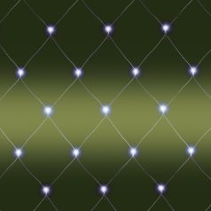   Home KLN 400C/WH LED-es háló, 6x4 m / 400 db hidegfehér LED, zöld vezeték, állófényű, hálózati adapter, kül- és beltéri kivitel