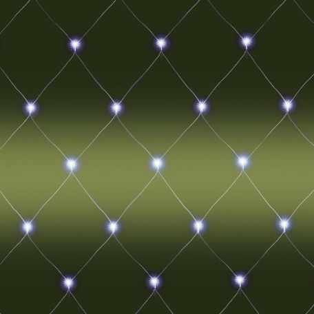 Home KLN 400C/WH LED-es háló, 6x4 m / 400 db hidegfehér LED, zöld vezeték, állófényű, hálózati adapter, kül- és beltéri kivitel