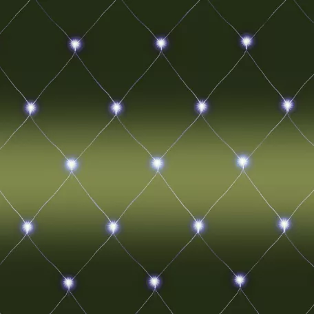 Home KLN 400C/WW LED-es háló, 6x4 m / 400 db melegfehér LED, zöld vezeték, állófényű, hálózati adapter, kül- és beltéri kivitel