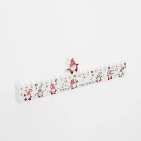 Home KLW25 LED-es adventi naptár, 7db LED világítás, fa alapanyag, elemes tápellátás, beltéri kivitel