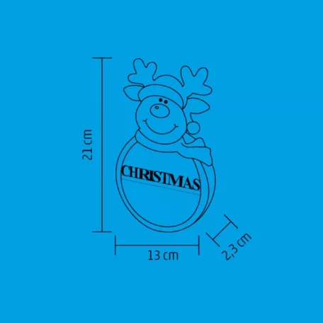 Home KLW 21 R ajtódísz, ablakdísz, fa, rénszarvas forma, 4 db LED, lézervágott, kapcsolható