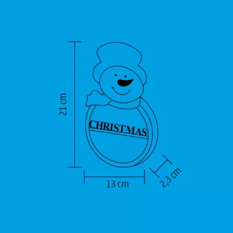 Home KLW 21 S ajtódísz, ablakdísz, fa, hóember forma, 4 db LED, lézervágott, kapcsolható