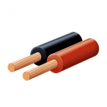 SAL KL 0,35 hangszóróvezeték, piros-fekete, 2 x 0,35 mm2, 0,1 mm elemi szál, 100 m/ tekercs