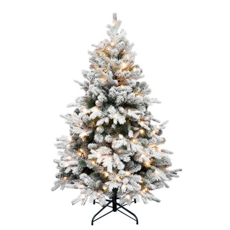 HOME KMF8LED180 havas műfenyő LED-ekkel, 250db melegfehér LED, 180cm magas, 116cm átmérő, 3D és 2D tűlevelek, hálózati tápellátás, beltéri kivitel