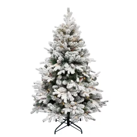 HOME KMF8LED240 havas műfenyő LED-ekkel, 460db melegfehér LED, 240cm magas, 144cm átmérő, 3D és 2D tűlevelek, hálózati tápellátás, beltéri kivitel