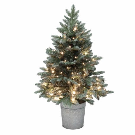 Home KMF90BLED elemes műfenyő LED-ekkel, 100db melegfehér LED, 90cm magas, 3D és 2D tűlevelek, elemes tápellátás, beltéri kivitel