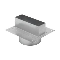   Home KPEHKIV hátsó kivezető idom konyhai páraelszívóhoz, STORM és HURRICANE típusokhoz, horganyzott, Ø117 mm, 160 x 52 mm szögletes rész, 188 x 160 mm tartólemez