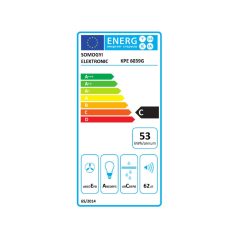   Home KPE 6039G konyhai páraelszívó CYCLONE, érintésvezérlés + kézmozgással vezérlés, három sebességfokozat, légszállítás: 390 m3/h, 105 W,  60 cm