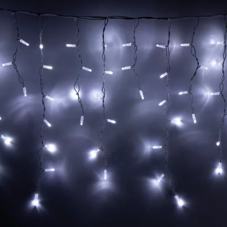 HOME KSFW200WH sorolható fényfüggöny, 4 méter, 200db hidegfehér LED, fehér vezeték, kül- és beltéri kivitel