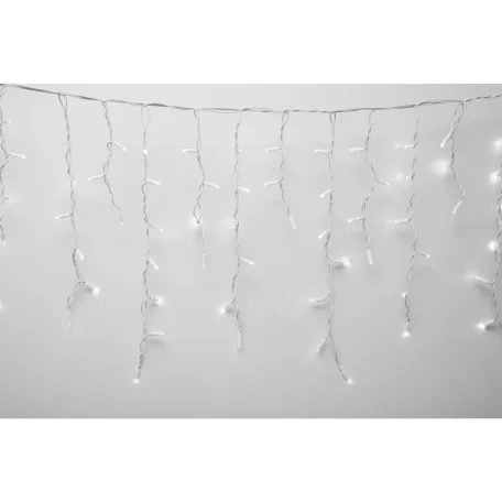 HOME KSFW200WW sorolható fényfüggöny, 4 méter, 200db melegfehér LED, fehér vezeték, kül- és beltéri kivitel