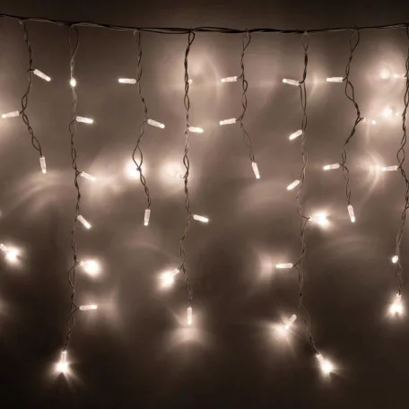 HOME KSFW200WW sorolható fényfüggöny, 4 méter, 200db melegfehér LED, fehér vezeték, kül- és beltéri kivitel