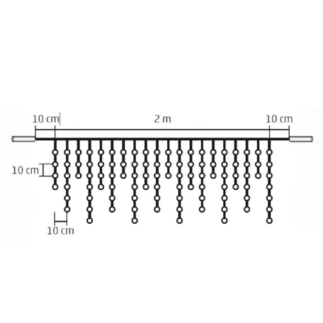Home KSF 100/WH LED-es sorolható fényfüggöny, kül- és beltéri kivitel, 100 db hidegfehér LED, 2 méter