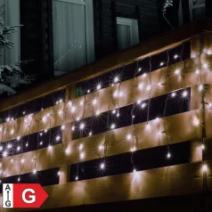   Home KSF 200/WH LED-es fényfüggöny, 4 m / 200 db hidegfehér LED, állófényű, fekete vezeték, sorolható, kül- és beltéri kivitel