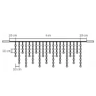 Home KSF 200/WW LED-es fényfüggöny, 4 m / 200 db melegfehér LED, állófényű, fekete vezeték, sorolható, kül- és beltéri kivitel