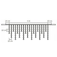   Home KSF 200/WW LED-es fényfüggöny, 4 m / 200 db melegfehér LED, állófényű, fekete vezeték, sorolható, kül- és beltéri kivitel