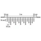 Home KSF 50F/WW LED-es fényfüggöny, 3 m / 38 db melegfehér és 12 db hidegfehér villogó LED, fekete vezeték, sorolható, kül- és beltéri kivitel