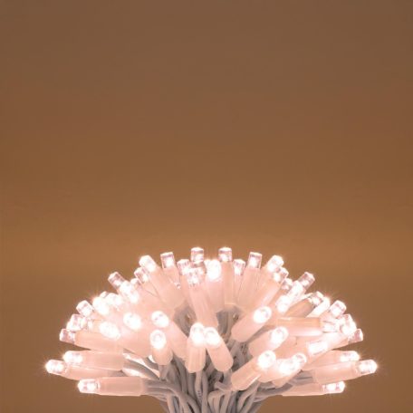 HOME KSIW100WW sorolható fényfüzér, 10 méter , 100db melegfehér LED, fehér vezeték, kül- és beltéri kivitel