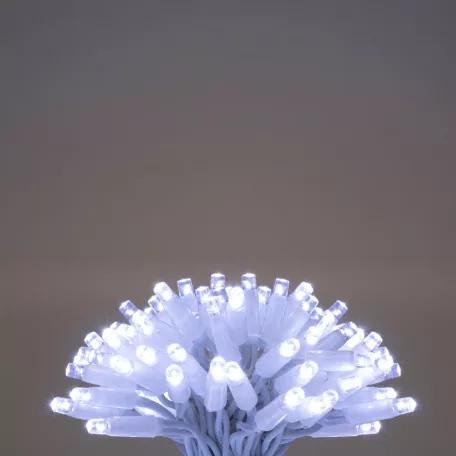 HOME KSIW200WH sorolható fényfüzér, 20 méter , 200db hidegfehér LED, fehér vezeték, kül- és beltéri kivitel