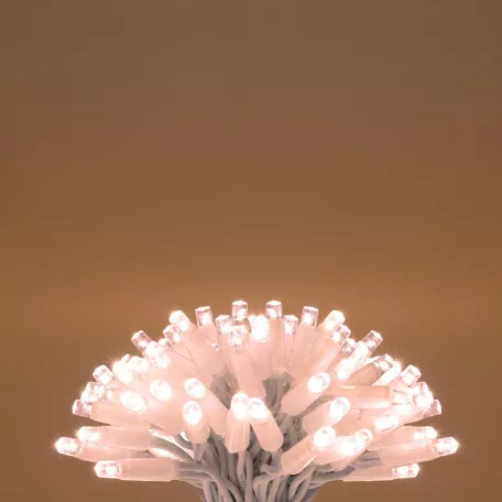 HOME KSIW200WW sorolható fényfüzér, 20 méter , 200db melegfehér LED, fehér vezeték, kül- és beltéri kivitel