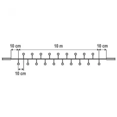 Sorolható izzósor, 100LED, színes, villogó