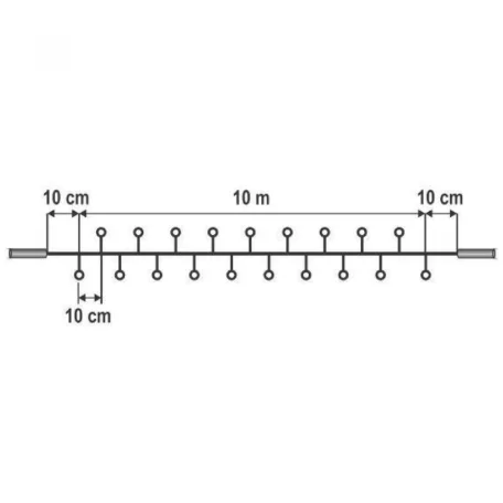Sorolható izzósor, 100LED, színes, villogó