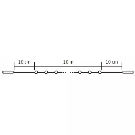 Home KSI 100/WW LED-es fényfüzér, 10 m / 100 db melegfehér LED, állófényű, fekete vezeték, kül- és beltéri kivitel