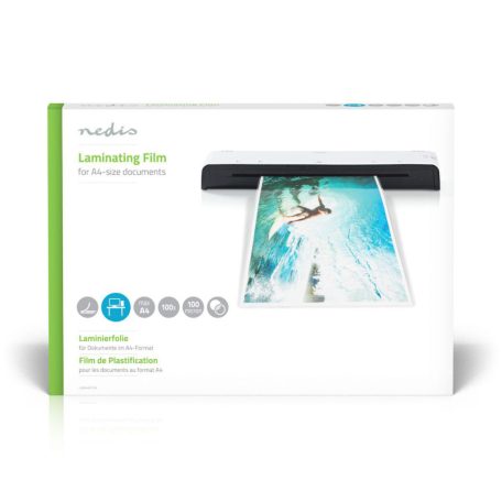 lamináló film | A4 | Vastagság: 100 µm | Csomagolás egysége: 100 db | Műanyag | Átlátszó