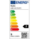 LED-es izzó E14 | Gyertya | 4.9 W | 470 lm | 2700 K | Meleg Fehér | Homályos | 3 db