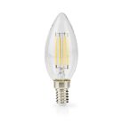 LED lámpa Izzó E14 | Gyertya | 4.5 W | 470 lm | 2700 K | Állítható fényerõ | Meleg Fehér | Retro Stílus | 1 db | Egyértelmű