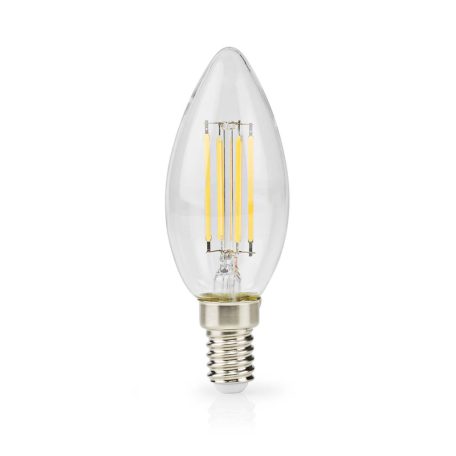 LED lámpa Izzó E14 | Gyertya | 4.5 W | 470 lm | 2700 K | Állítható fényerõ | Meleg Fehér | Retro Stílus | 1 db | Egyértelmű