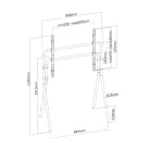 Home LCDH STAND LCD/LED TV álló tartó, 49” - 70” képernyőméretig, max. 40 kg teherbírás, gumitalpak, acél alapanyag, fali rögzítő elemek