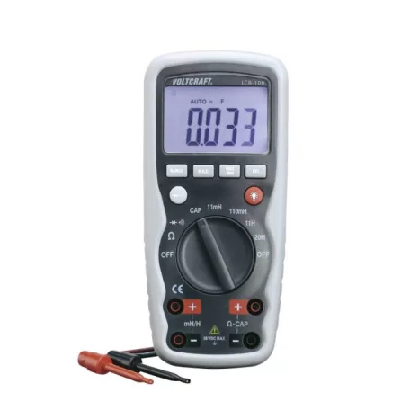 VOLTCRAFT Digitális LCR méter kapacitásmérő mérőműszer, induktivitás, kapacitás, ellenállásmérő Voltcraft LCR 100