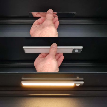 Szekrényfény | 110 lm | Újratölthető | 1100 mAh | Mozgásérzékelő | 10 óra | 5 V DC