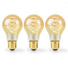 LED izzóval E27 | A60 | 3.8 W | 250 lm | 2100 K | Állítható fényerõ | Extra Meleg Fehér | Retro Stílus | 3 db