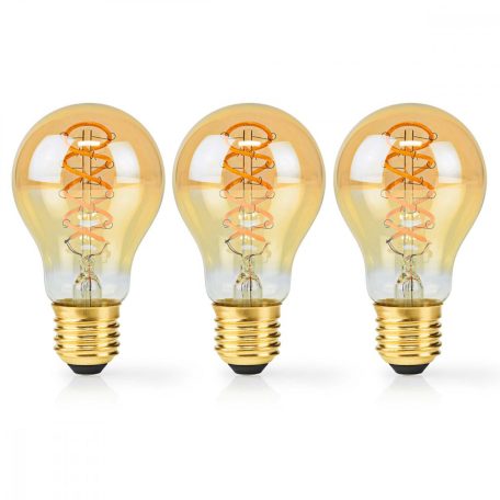 LED izzóval E27 | A60 | 3.8 W | 250 lm | 2100 K | Állítható fényerõ | Extra Meleg Fehér | Retro Stílus | 3 db