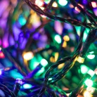 Home LED248M LED fényfüzér, 240db színes LED, 23,9m hosszúságú, 8 program időzítővel, zöld vezeték, adapteres tápellátás, kül- és beltéri kivitel