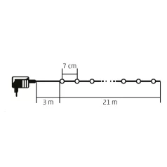   Home LED305WWWH LED-es dual color fényfüzér, kül- és beltéri kivitel, 300 db melegfehér/hidegfehér LED, 21 m füzérhossz