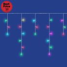 iSparkle LEDS108IV-1 LED-es fényfüggöny, 3 m / 108 db RGB LED, applikációval vezérelhető, smart, kül- és beltéri kivitel