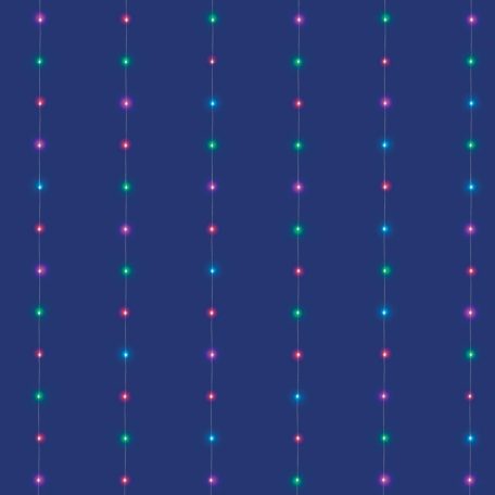 iSparkle LEDS120CV-2 micro LED-es fényfüggöny, 2x2 m / 120 db RGB LED, applikációval vezérelhető, smart, kül- és beltéri kivitel