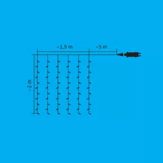   iSparkle LEDS120CV LED-es fényfüggöny, 1,5x2 m / 120 db RGB LED, applikációval vezérelhető, smart, kül- és beltéri kivitel