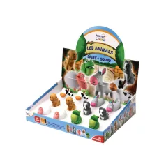   Home Kids LED ANIMALS állatfigurás kulcstartó, műanyag, hang- és fényhatás, 12 db