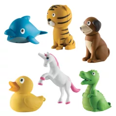  Home Kids LED ZOO állatfigurás kulcstartó, műanyag, hang- és fényhatás, 12 db