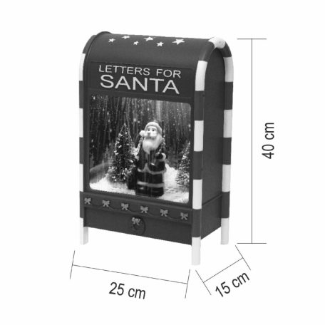 Home LFS400 zenélő, havazó postaláda, 4db hidegfehér SMD LED, műanyag, 8 karácsonyi dal, elemes tápellátás, beltéri kivitel