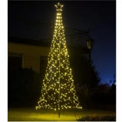   HOME LKD480TREE LED-es fénypiramis, 3,2 m, 480db melegfehér LED, 8 program, időzítő, IP44, adapteres tápellátás, kül- és beltéri kivitel