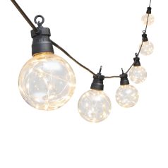   Home LPL 10 GLOBE micro LED-es fényfüzér, 4,5 m / 200 db melegfehér micro LED, víztiszta búra, sorolható, fekete gumivezeték, adapter, kül- és beltéri kivitel